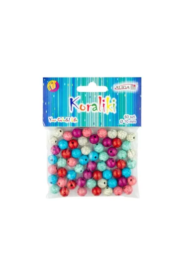 Aliga Koraliki plastikowe 10 mm 60 szt.