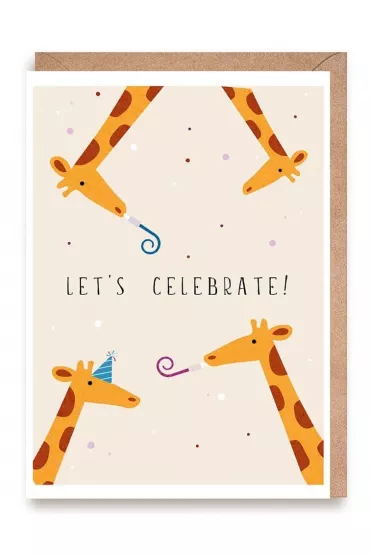 Cardie Kartka urodzinowa �yrafy Let's celebrate!