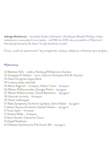 Ciocia Jadzia zaprasza do wsp�lnego s�uchania muzyki (CD) - Jadwiga Mackiewicz