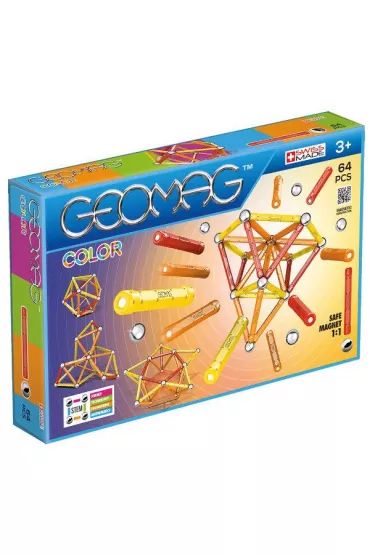 Geomag Color. Klocki magnetyczne. 64 elementy