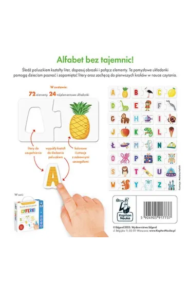 Puzzle sensoryczne. Literki. Kapitan Nauka Edgard