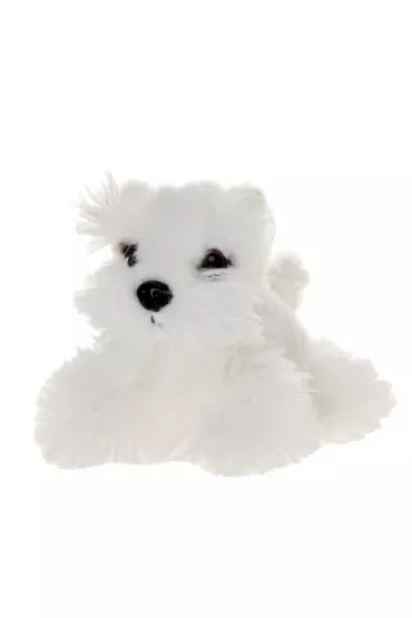 Pies siedz�cy bia�y 13cm Beppe