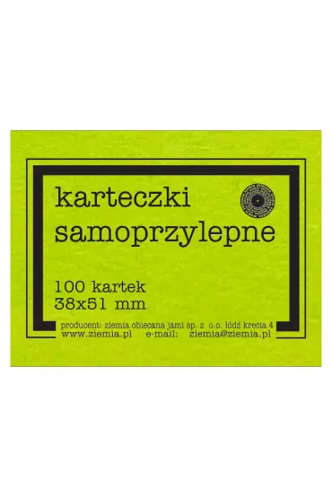 Ziemia Obiecana Karteczki samoprzylepne fluo zielone 38x51 mm