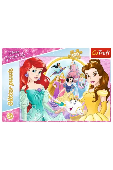 Puzzle 100 el. Glitter. Wspomnienia Belli i Arielki. Disney Princess Trefl