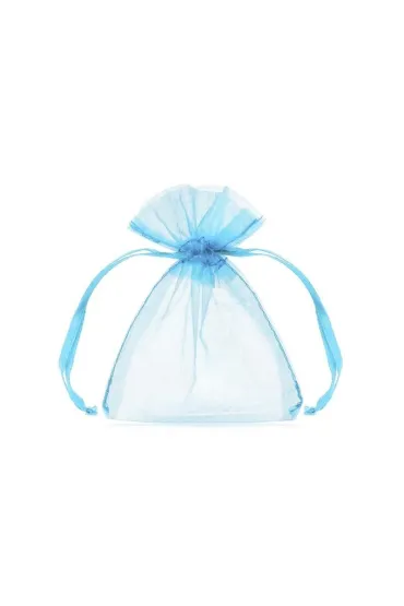 PartyDeco Woreczki z organzy b��kit 10cm 10 szt.