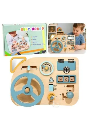 Tablica manipulacyjna sensoryczna drewniana LeanToys