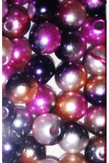 Korale t�czowe granatowo-r�owo-szare 8mm