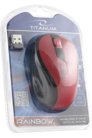 Esperanza TITANUM MYSZ BEZPRZEWODOWA OPTYCZNA TM114R RAINBOW czerwony