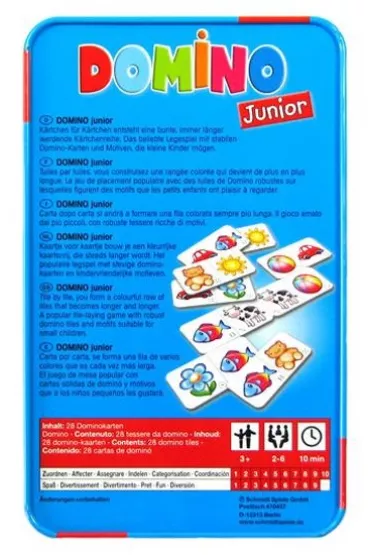Gra Domino Junior w metalowej puszce Schmidt Spiele-Gry
