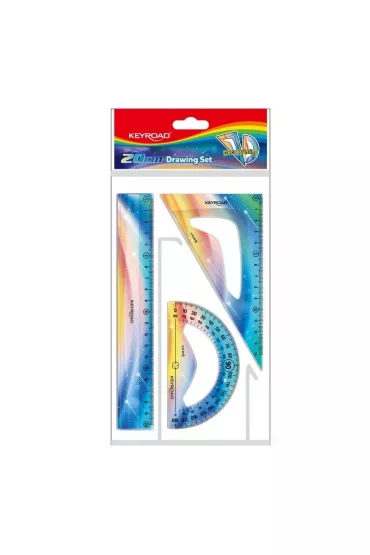 Keyroad Zestaw geometryczny Twilight z linijk� 20cm 3 elementy