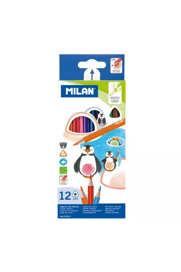 Milan Kredki o��wkowe tr�jk�tne 12 szt.