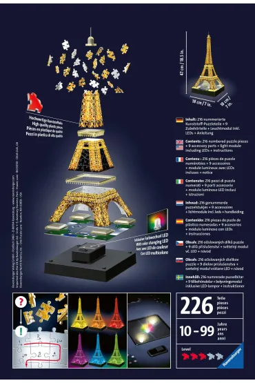 Puzzle 216 el. 3D Wie�a Eiffla Ravensburger
