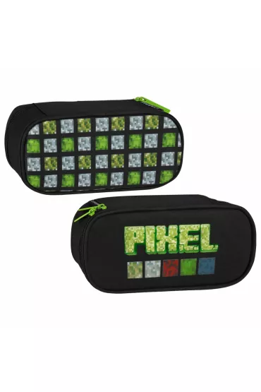 Starpak Pi�rnik saszetka 1 zamek Pixel zielony