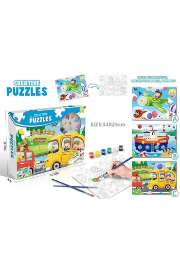 Puzzle do kolorowania 89el z farbami Adar