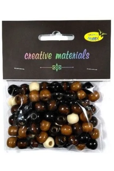 Galeria Hobby Koraliki drewniane mix 10 mm, 25g