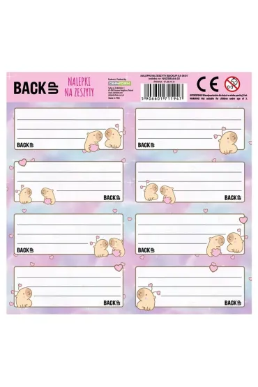 Nalepki na zeszyty Backup 8 a 04 DERFORM 25 szt.