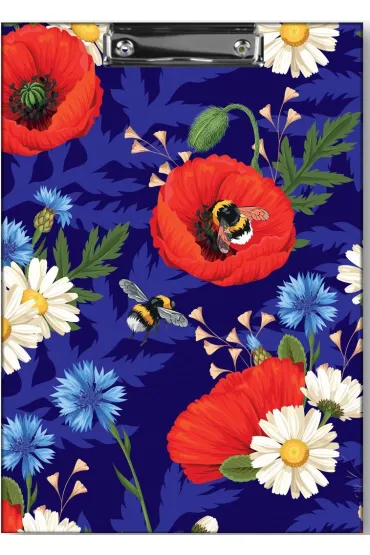 Penmate Deska z klipem a4 t0126 kwiaty polskie maki w fiolecie folia mat nierysuj�ca