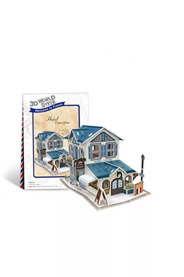 Puzzle 3D 32 el. Domki �wiata Francja hotel Cubic Fun