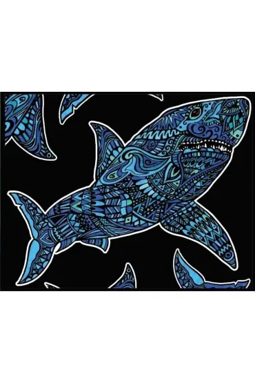 Kolorowanka welwetowa 47x35cm Rekin