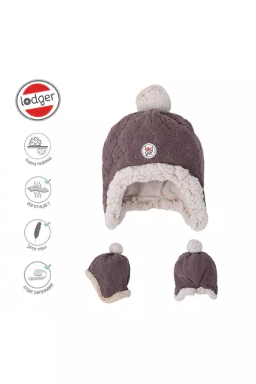 Lodger Dwuwarstwowa zimowa czapeczka z polaru wrzosowa Fleece Mauve 1-2 l.