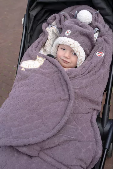 Lodger Dwuwarstwowa zimowa czapeczka z polaru wrzosowa Fleece Mauve 1-2 l.