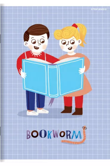 Top-2000 Zeszyt Bookworm/Retro A5 z marginesem kratka, 5mm, margines 32 kartki