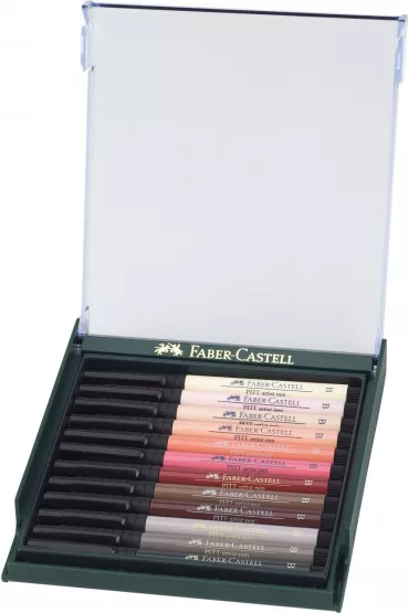 Faber-Castell Pisaki Pitt Artist Pen Brush Skin 12 szt.