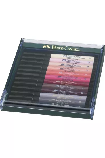 Faber-Castell Pisaki Pitt Artist Pen Brush Skin 12 szt.