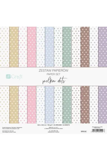 Dalprint dpCraft Zestaw papier�w 30,5x30,5 polka dots 24 kartki