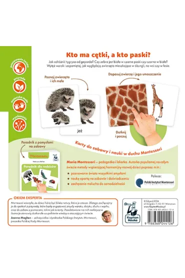 Montessori. Zwierz�ta tu i tam. Karty sensoryczne z ksi��eczk�. Kapitan Nauka - Katarzyna  Do�hun