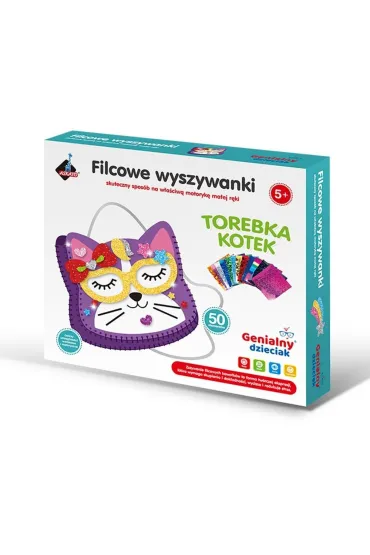 Filcowe wyszywanki - torebka kotek Askato
