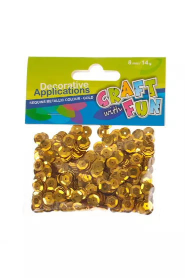Craft with Fun Cekiny metaliczne guziki z�oto 8mm, 14g
