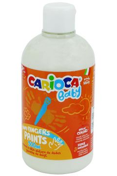 Farba Carioca baby do malowania palcami 500 ml biaa