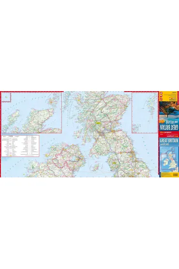 Wielka Brytania i Irlandia. Great Britain and Ireland. Laminowana mapa samochodowo-turystyczna w skali 1:950 000