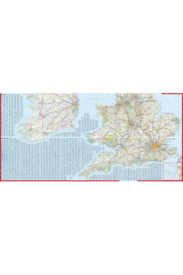 Wielka Brytania i Irlandia. Great Britain and Ireland. Laminowana mapa samochodowo-turystyczna w skali 1:950 000
