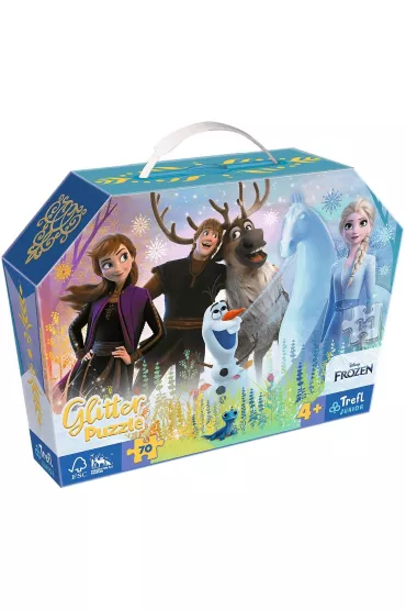 Puzzle 70 glitter w kuferku Magiczna przyja�� 53018 Trefl