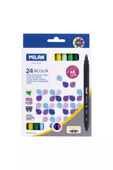 Milan Flamastry dwustronne Bicolor 48 kolor�w