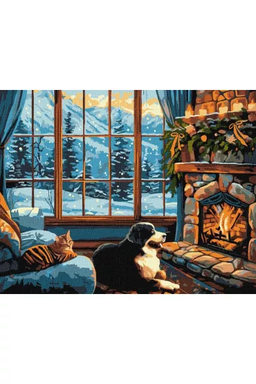 Ideyka Malowanie po numerach - Ciep�o kominka 40x50cm