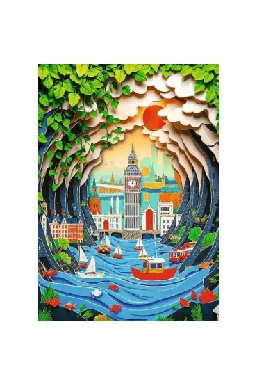 Puzzle z efektem 3D 1000 el. Paper Art: Londyn Trefl