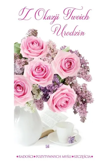 Stamp Karnet Flowers Urodziny wz�r nr 9