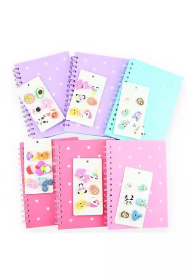 Robe Notes na spirali z przypinkami MIX