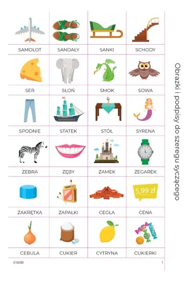 Trzy szeregi �wiczenia s�uchu fonemowego dla dzieci w wieku 4-9 lat szereg sycz�cy szumi�cy i cisz�cy - Anna Siudak