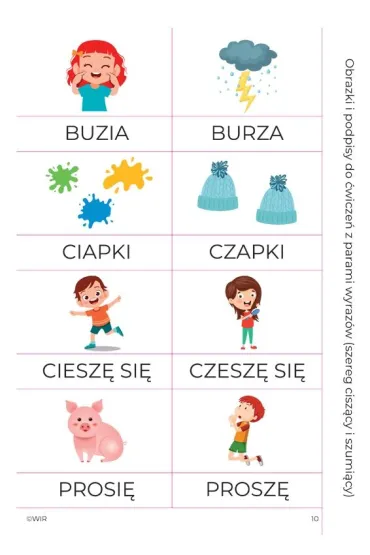 Trzy szeregi �wiczenia s�uchu fonemowego dla dzieci w wieku 4-9 lat szereg sycz�cy szumi�cy i cisz�cy - Anna Siudak