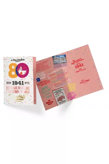 Kukartka Karnet B6 PR-306 Urodziny 80 2021