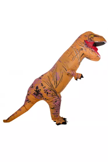 Kostium str�j karnawa�owy przebranie dmuchany dinozaur T-REX Gigant br�zowy 1.5-1.9m