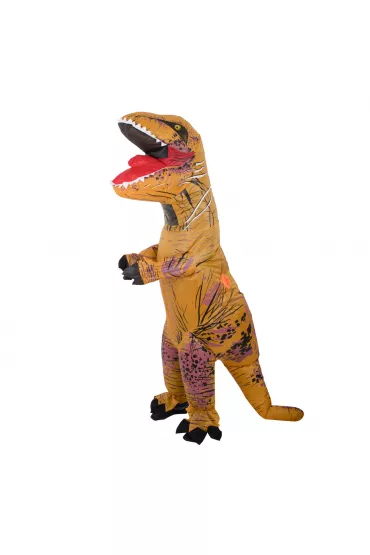 Kostium str�j karnawa�owy przebranie dmuchany dinozaur T-REX Gigant br�zowy 1.5-1.9m