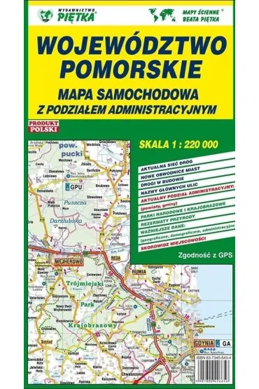 Wojew�dztwo Pomorskie 1:220 000 mapa samochodowa