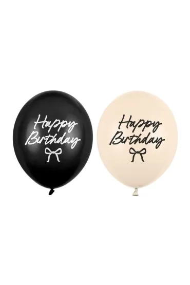 PartyDeco Balony Strong Happy Birthday Kokardki 30cm 50 szt