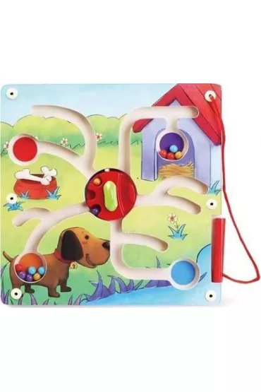 Puzzle Drewniany labirynt z kulkami Piesek Top Bright Brimarex