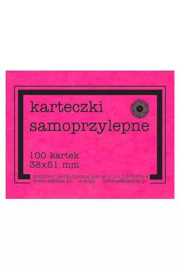 Ziemia Obiecana Karteczki samoprzylepne fluo r�owe 38x51 mm